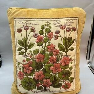 Vintage Handmade Cut Velvet and Trupunto Quilted Floral Pillow